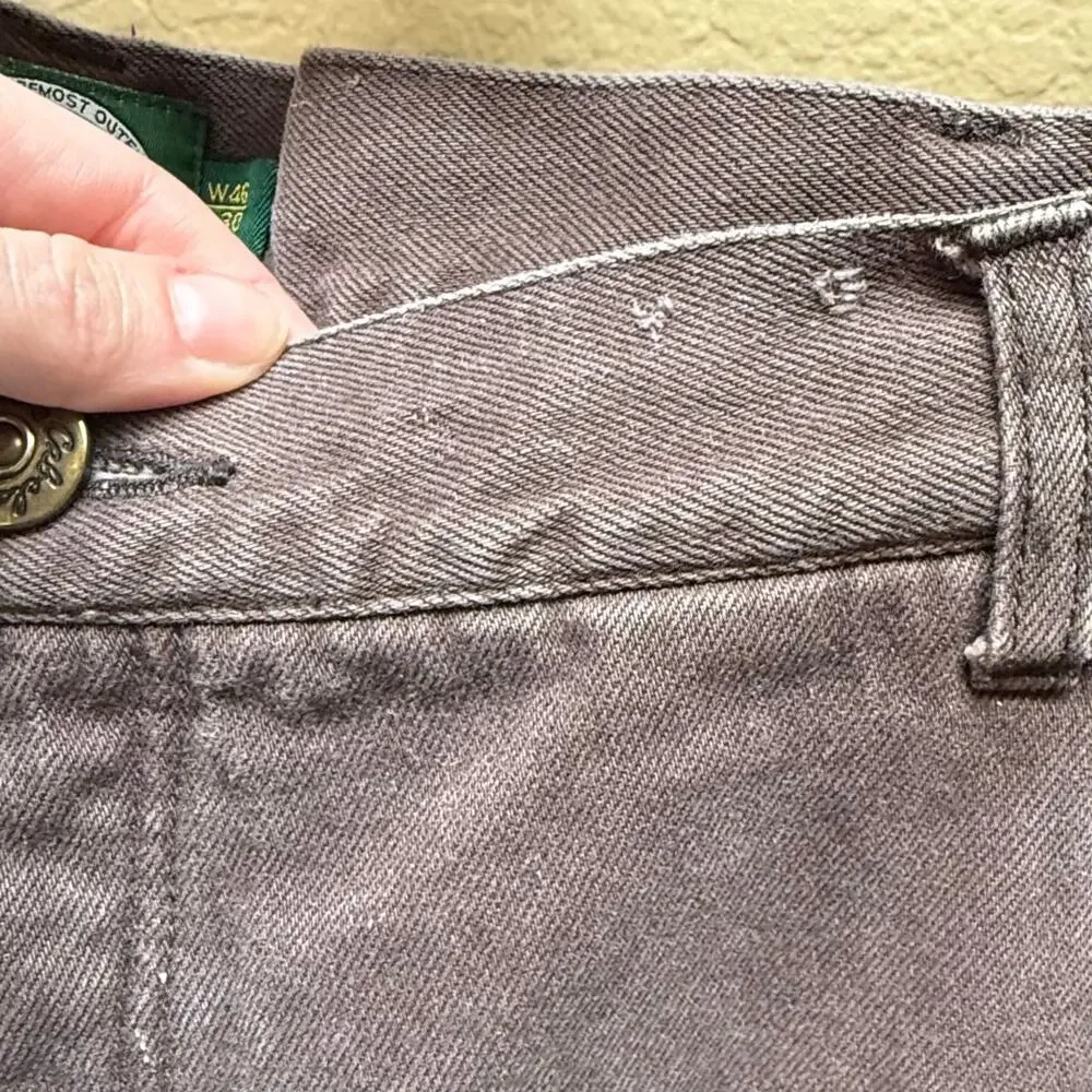 Vtg Cabelas Brown Jeans Mens 46x30 Insulated Denim Pants
